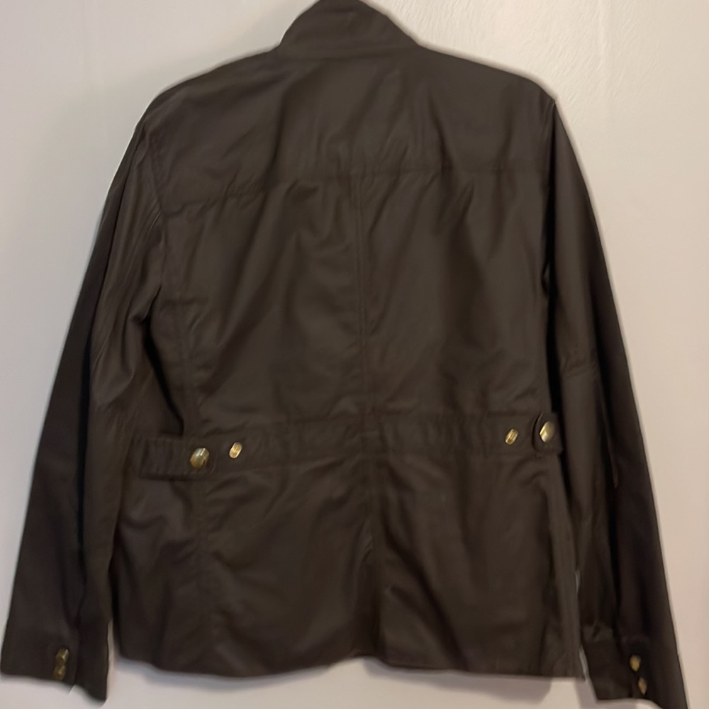 J Crew Field Jacket, XL, olive w/gold snaps & hidden zipper, good used condition - Picture 5 of 16